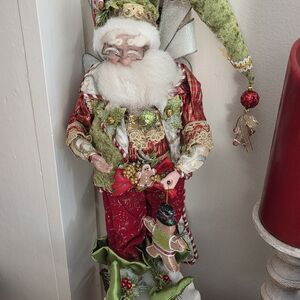 Mark Roberts Santa Figurine with Red and Green Details